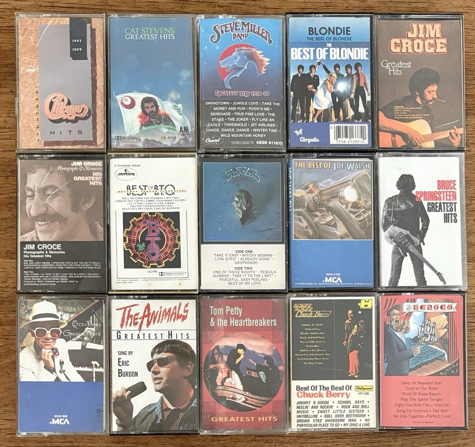 Lot Of 15 Classic Rock Best Of Cassettes, Used, Eagles, Kansas, Steve Miller,  Foto 1 de 1