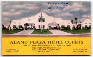 Postal Alamo Plaza Hotel Courts Louisiana Tennessee Texas Arkansas Miss - Imagen 1 de 2