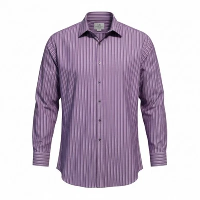 Mens Purple Button-Up Dress Shirt XL Sz 17 34/35 Comfort Stretch Slim Fit Preppy - Image 1 of 4