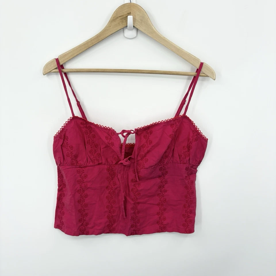 Top Y2K Babydoll Cami Mujer Grande Hada Ojales Lechera Coqueta Indie Corbata Frontal Foto 1 de 4