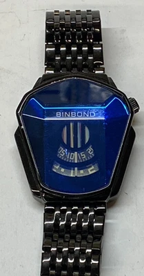 Reloj Pulsera Binbond, Cristal Azul Marino, Estuche Negro, Correa 9" Foto 1 de 3
