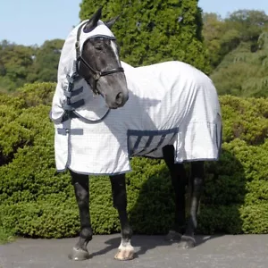 Masta Combo Sweet Itch Fly Rug with Belly Wrap White - Picture 1 of 7