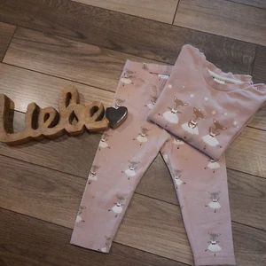 H&M ~ bezauberndes Set ~ Pullover + Legging ~ Rehlein ~ Gold Glitzer ~ Gr. 80 ~ - Bild 1 von 10