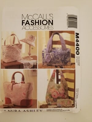 McCall’s Fashion Accessories Pattern M4400 Bags Hat Totes Laura Ashley Designs  - Image 1 of 2