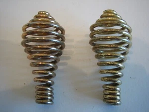 Paar goldfarbene Holzofen Federgriffe 2 1/2 Zoll x 1 1/4 Zoll x 1/4 Zoll Grill Schürhaken  - Bild 1 von 2