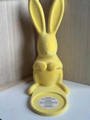 Bath & Body Works желтый пасхальный кролик флокированный войлок 3 фитиля подсвечник ТОЛЬКО - Изображение 1 из 4