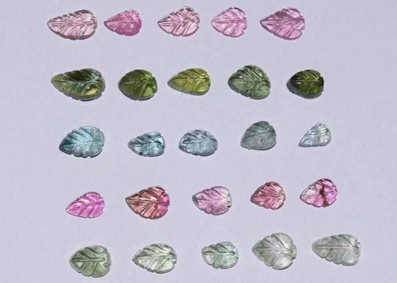 Loose Gemstone Natural Bio And Multi Tourmaline Hand Carved Fancy Gemstone A2088 - Image 1 of 3