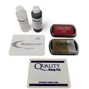 Ultimate Ink Black & Thinner Stamp Pad Color Box Stamp Pad Red Metallic Purple - Picture 1 of 9