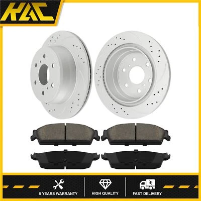 Kit de rotores traseros perforados + pastillas de freno para Cadillac Escalade 2007 2008-2014 nuevo Foto 1 de 4