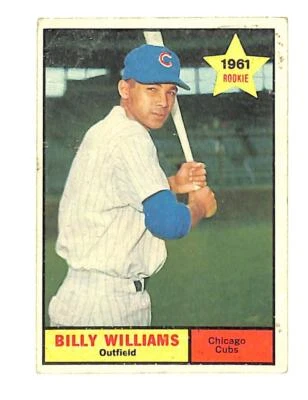 Tarjeta de béisbol 1961 Topps #141 Billy Williams radiocontrol novato Chicago Cubs identificación automática: 7177 Foto 1 de 2