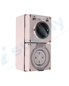 PULSET Three Phase 4 Round Pin Combo Switch & Socket 40A IP/CO3PH440 - Picture 1 of 3