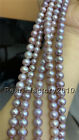 Aaa 18 " 9-8 Mm Real Natural Purple  Pearl Necklace 14k Gold 