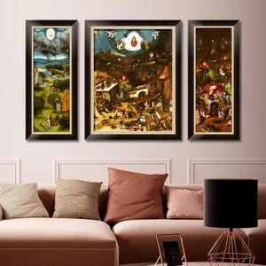 Framed Canvas Art Giclee Print Last Judgement by Hieronymus Bosch Wall Art Decor - Picture 1 of 9