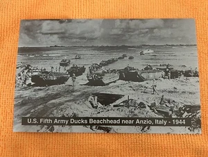 U.S. Fifth Army Ducks Beachhead Near Anzio, Italy 1944 US Army Photo Postcard - Picture 1 of 2