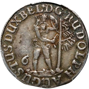 1673 German States Brunswick Wolfenbuttel Wildman 1/6 Taler, 6 MG, PCGS AU 53 - Picture 1 of 4