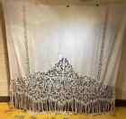 Vintage Pointe of Venice Lace Natural Linen Curtain Panel