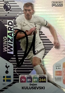 Panini Adrenalyn XL 24 Plus Tottenham Dejan Kulusevski Hand Signed Card SHINY - Picture 1 of 1