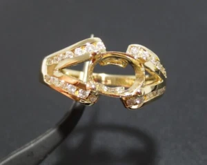 18K YG DIAMOND SEMI-MOUNT RING .35 tcw SZ 9 5.66 grams (AI-1707) - Picture 1 of 11