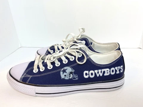 Dallas Cowboys Print NFL Football Fans, Low  Top Canvas Shoes, Sport Size 9.5 Cover