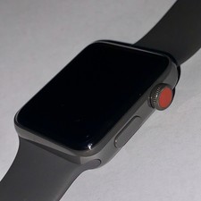 apple watch series 3 42mm gray ceramic case with black sport band