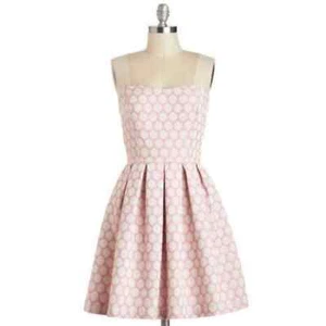 Modcloth My Favorite Macaroon Dress in Pink Dot, Size Small - Picture 1 of 12