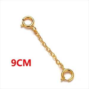 9ct Yellow Gold Strong Extender Safety Chain Bracelet Necklace 1" to 8" - Picture 1 of 7