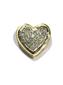 14k Gelbgold Diamant Herz Plättchen Anhänger - Bild 1 von 6