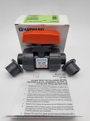 Hayward TB1050ST 1/2" PVC TB True Union Ball Valve with Socket/Threaded FPM - Image 1 of 4