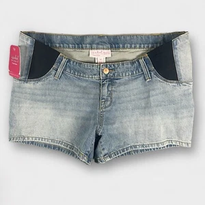 NWT Midi Maternity Jean Shorts W/ Expandable Side Panels 10 Ingrid & Isabel - Picture 1 of 7