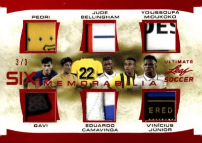 PEDRI/BELLINGHAM/MOUKOKO/GAVI/CAMAVINGA/VINI JR MEM 2022 Leaf 3/3 Ulti ID:132663 - Image 1 of 2