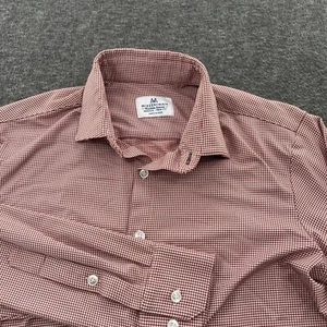 Mizzen Main Shirt Mens M Checkered Performance Button Down Trim Fit Classic EUC - Picture 1 of 10