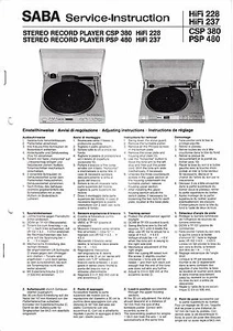 Service Manual-Anleitung für Saba PSP 480/CSP 380  - Picture 1 of 1