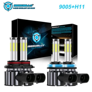 6-Side LED Headlights 9005 High Beam H11 Low Beam Bulbs for Ford F-150 2015-2022 - Picture 1 of 15