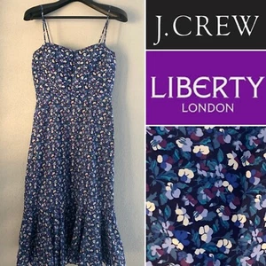 J.CREW with Liberty London Cotton Floral Bone Bodice Dress, Lined 4-6AUST/00-2US - Picture 1 of 10