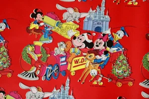 Walt Disney Disneyland Magic Kingdom rotolo di carta regalo di Natale vintage - Foto 1 di 7