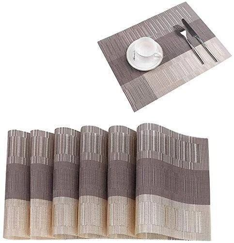 Manteles individuales para mesa de comedor alfombrillas resistentes al calor lavables PVC paquete de 8 Foto 1 de 4