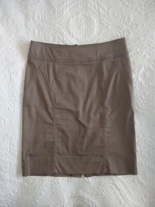 H&M 10, fitted tailored skirt, slim fit figure hugging stretch knee length, slit - Picture 1 of 8