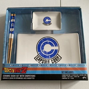 DBZ - Dragon Ball Z - Capsule Corp Sushi Dish Set - New Box Ceramic plate set - Picture 1 of 3