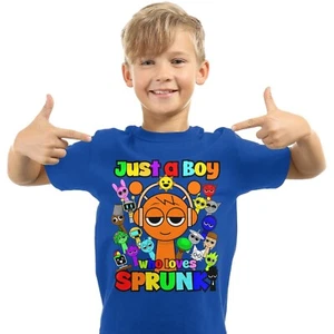 Sprunki Jungen Oren Just a boy who loves Sprunki T-Shirt Sprunki Jugend Kinder Shirt - Bild 1 von 12
