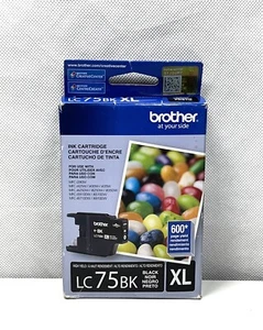 Genuine Brother Lc75bk XL LC75BKXL Ink Cartridge Black Exp 10/15 New - Picture 1 of 6