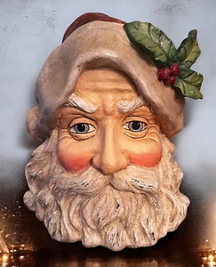 RARE Vintage Bethany Lowe Christmas Santa Claus Head Jar Container - Picture 1 of 8