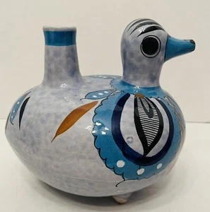 Mexikanische Tonala Keramik - Entenkopf Krug Krug - blauer Vogel - Bild 1 von 8