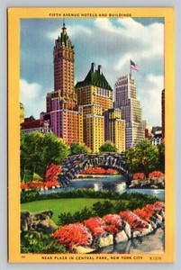 New York City Fifth Avenue Hotels Gebäude Alfred Mainzer alte unbenutzte Postkarte - Bild 1 von 2