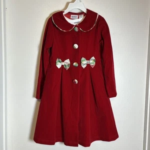 Blueberi Boulevard Dress w/Jacket Girls 6X Plaid & Red Velvet NWT - Picture 1 of 10