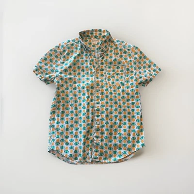 Camisa J.Crew Crewcuts Niños Manga Corta Abotonada, Talla 14, Blanco Amarillo Verde Foto 1 de 4