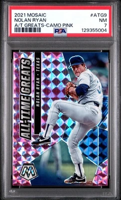 Mosaico Panini 2021 Nolan Ryan camuflaje rosa todos los tiempos ¡genial inserto #ATG-9!  PSA 7! Foto 1 de 2
