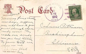 Iowa Grand Mound 1910 violeta serifado no estándar 4 barras 1895-1950 PC pequeño te - Imagen 1 de 1