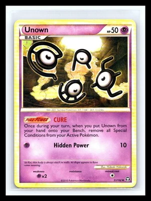 💥 Unown 51/102 HGSS Triumphant English 2010 Pokémon TCG Non Holo - Image 1 of 2