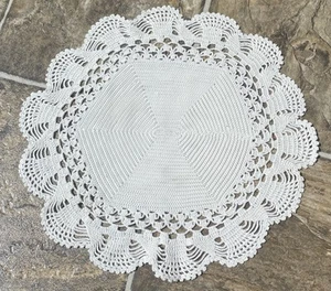 Vintage Beautiful Handmade Crocheted Off White Doily Table Linen 12.5” - Picture 1 of 6