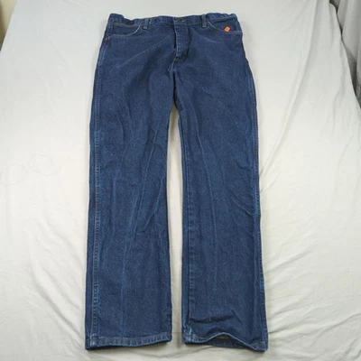 Wrangler Jeans Mens 38x32 Blue FR Flame Resistant Dark Wash 13MWZ - Image 1 of 4